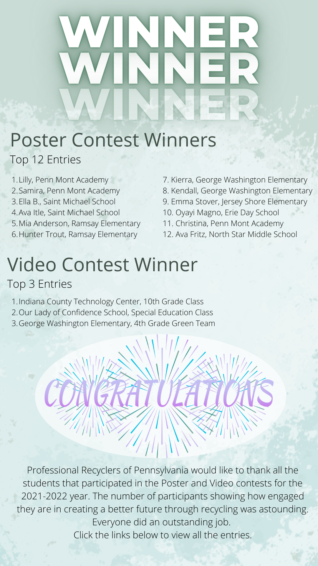Poster - Video Contest Winners